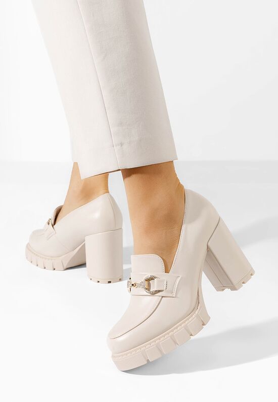 Reena bézs női loafer cipő, Méret: 40 - Zapatos
