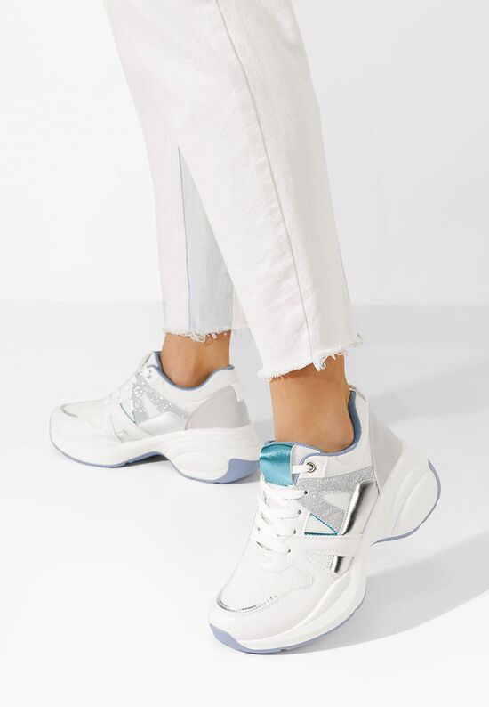 Daya fehér platform sneaker cipő , Méret: 39 - Zapatos