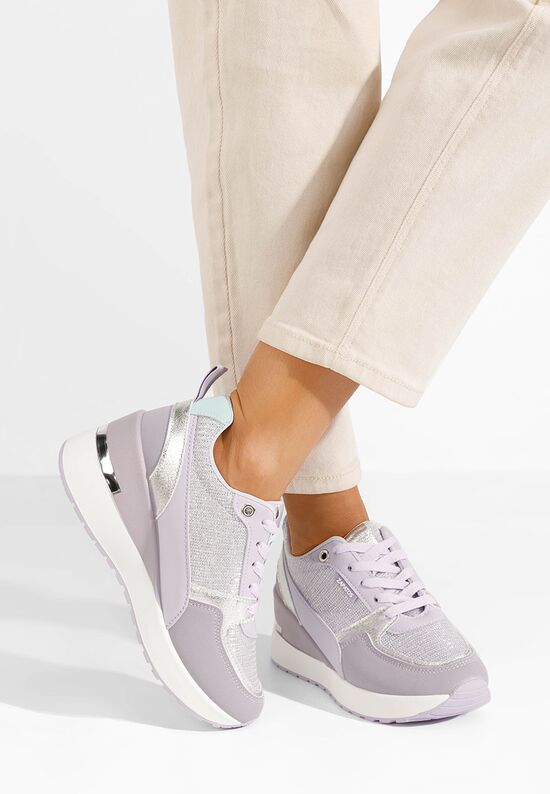 Zaneta világos lila platform sneaker cipő , Méret: 40 - Zapatos