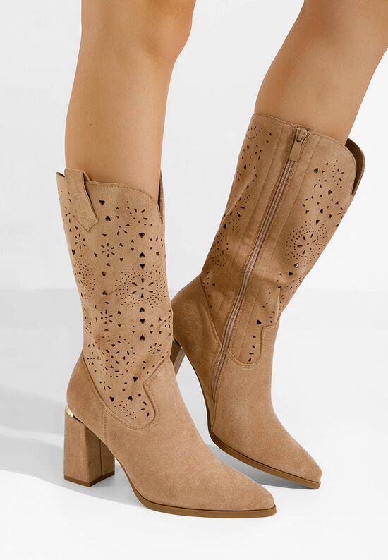 Fathma khaki cowboy csizma, Méret: 36 - Zapatos