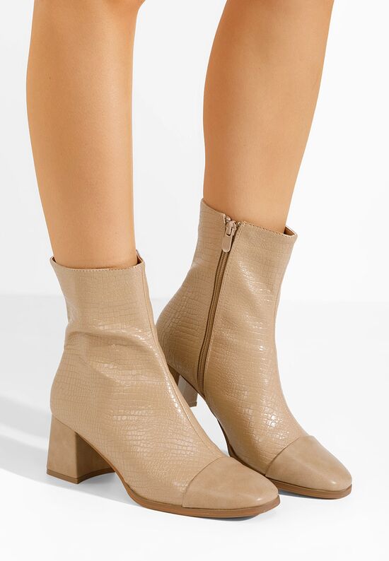 Orielle khaki elegáns női bokacsizma, Méret: 37 - Zapatos